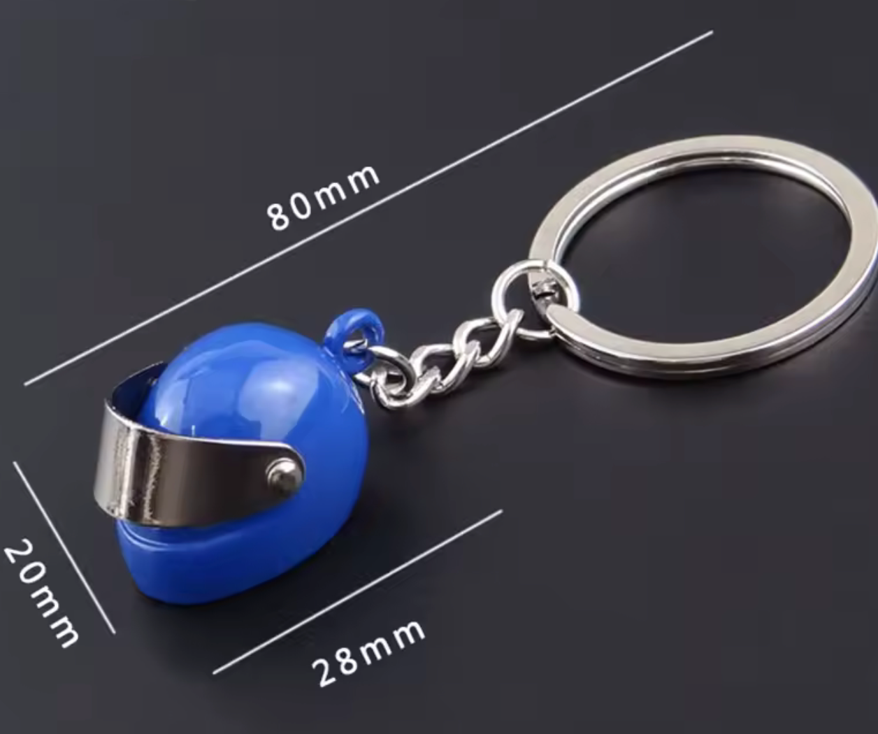 🏁 Mini Motorhelm Sleutelhanger – Met Gravure