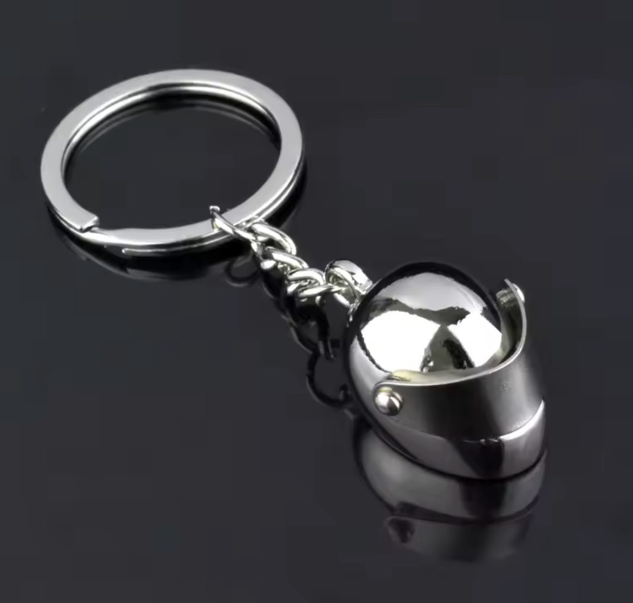 🏁 Mini Motorhelm Sleutelhanger – Met Gravure