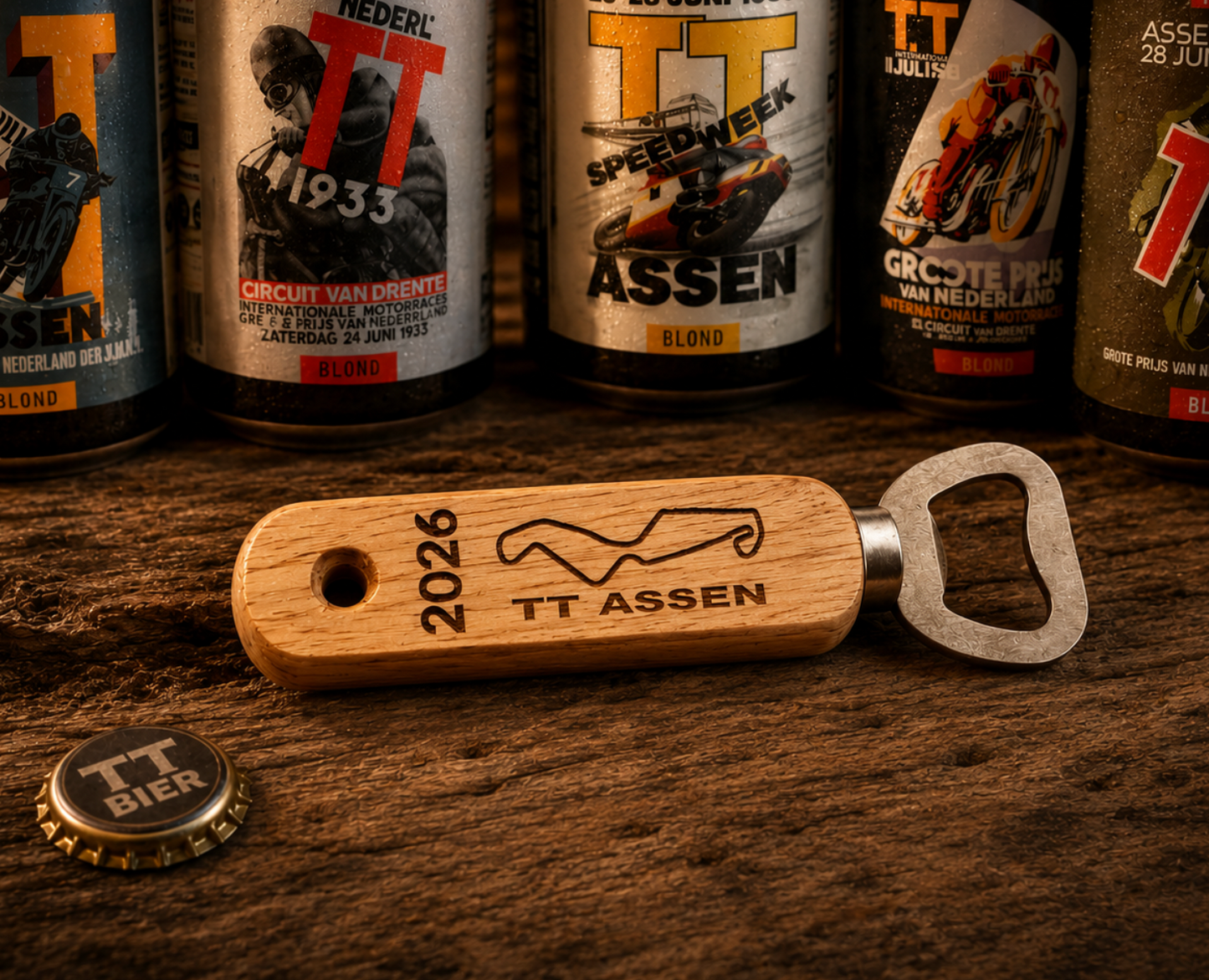 🏁TT Bier Flesopener – Gepersonaliseerd